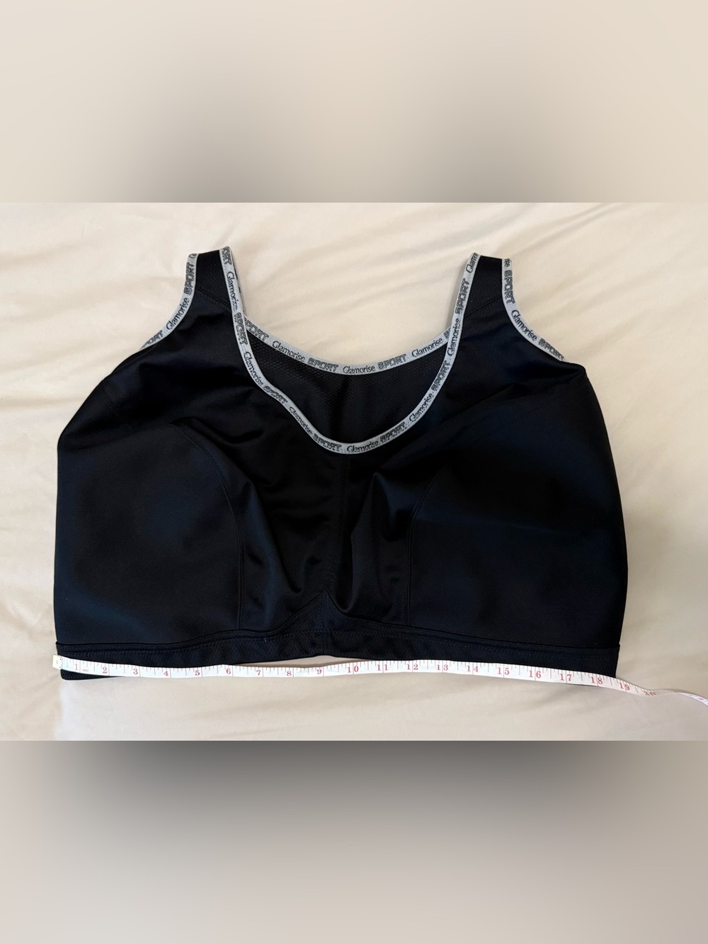 NWOT 48J Glamorise Sport No-Bounce Wirefree Sports Bra Black Gray High Impact - Picture 4 of 11